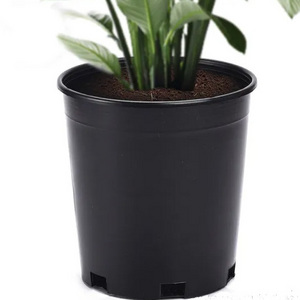 Durable Hard 15 gallon Black Plastic Pots for Nursery Plants