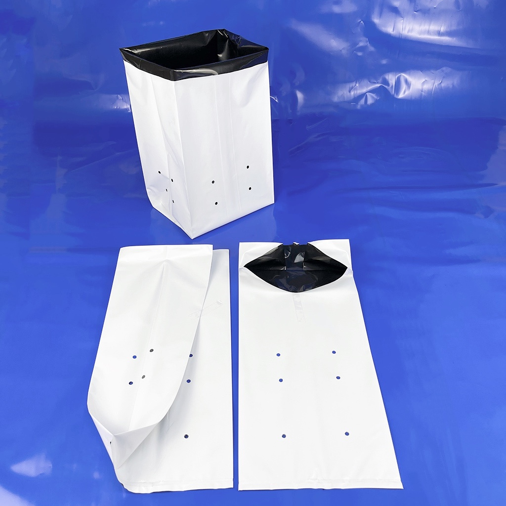 1 - 30 gallon white black plant nursery bag  LDPE plastic foil pot tree seedling planting bags  pe grow bag