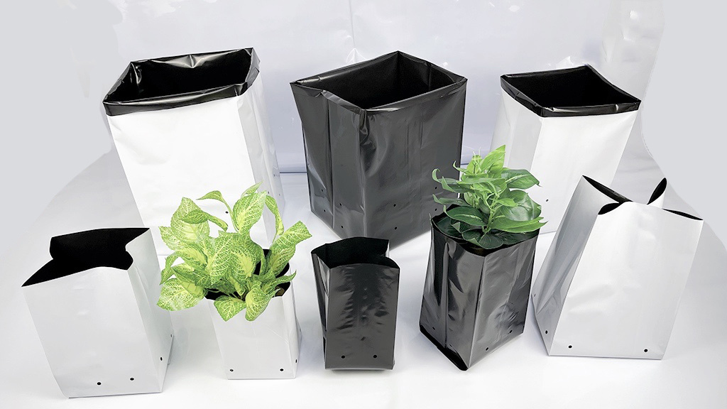 1 - 30 gallon white black plant nursery bag  LDPE plastic foil pot tree seedling planting bags  pe grow bag