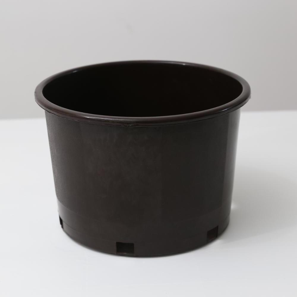 1 / 2 / 3 / 5 / 6 / 7 gallon Round Black Plastic Flower Nursery Pots with side drain holes