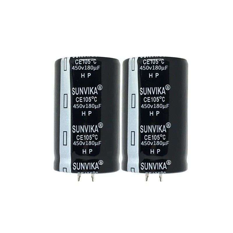 SUNVIKA Factory Supply 450V Large Capacity 25mmx35mm Electrolytic Capacitors 450v180uf