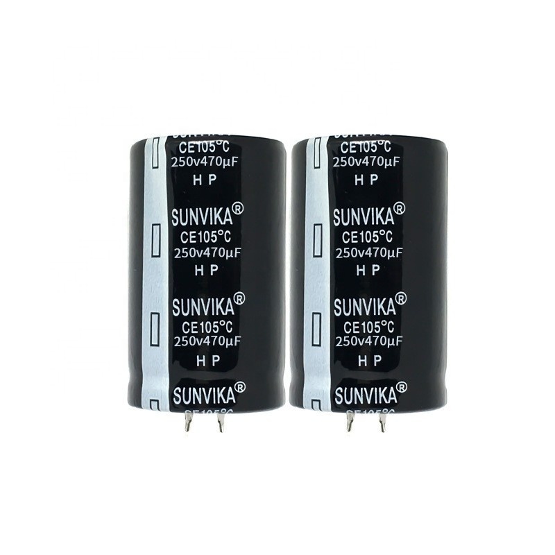 SUNVIKA Factory Price 250v470uf Electrolytic Capacitors Aluminum Foil Capacitor for Power inverter