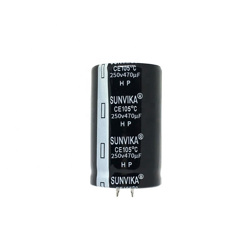 SUNVIKA Factory Price 250v470uf Electrolytic Capacitors Aluminum Foil Capacitor for Power inverter