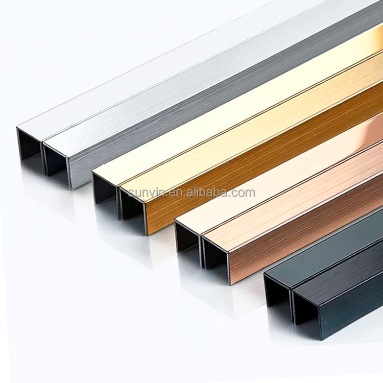 Ceramic Tile Edge Trim Transition Decor Strip Stainless Steel Trim Decorative Profiles For Floor