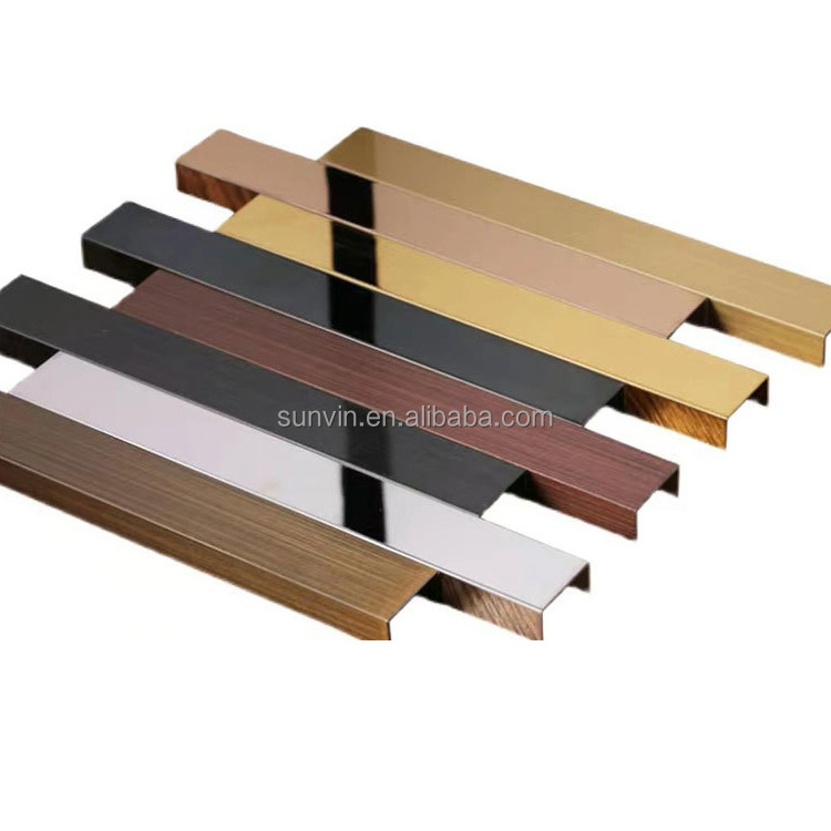 Ceramic Tile Edge Trim Transition Decor Strip Stainless Steel Trim Decorative Profiles For Floor