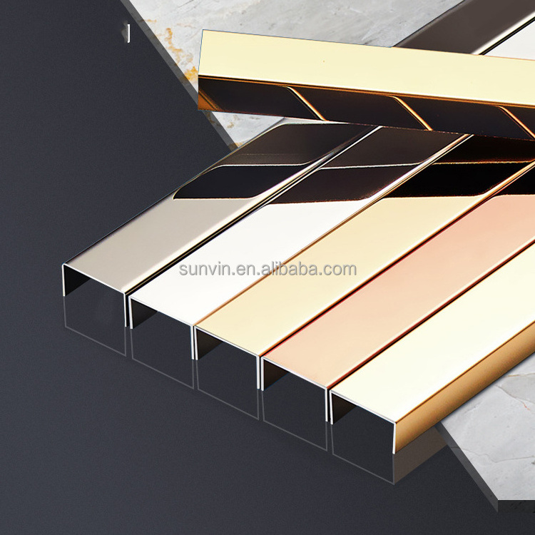 Stainless Steel Trim Corners Edge Protection Trim Metal Stainless Steel Tile Strip For Ceiling Decoration