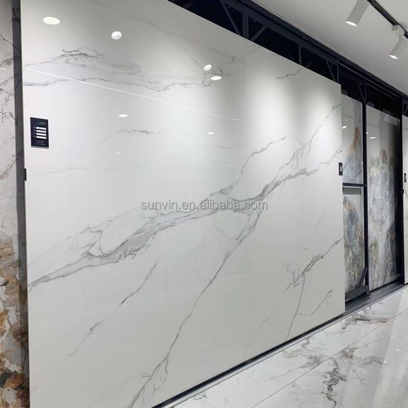 Big Slab 1200x2400 Sintered Stone Wall Format White Marble Tiles  Floor Porcelain Glaze Large Slab Tiles For Floor