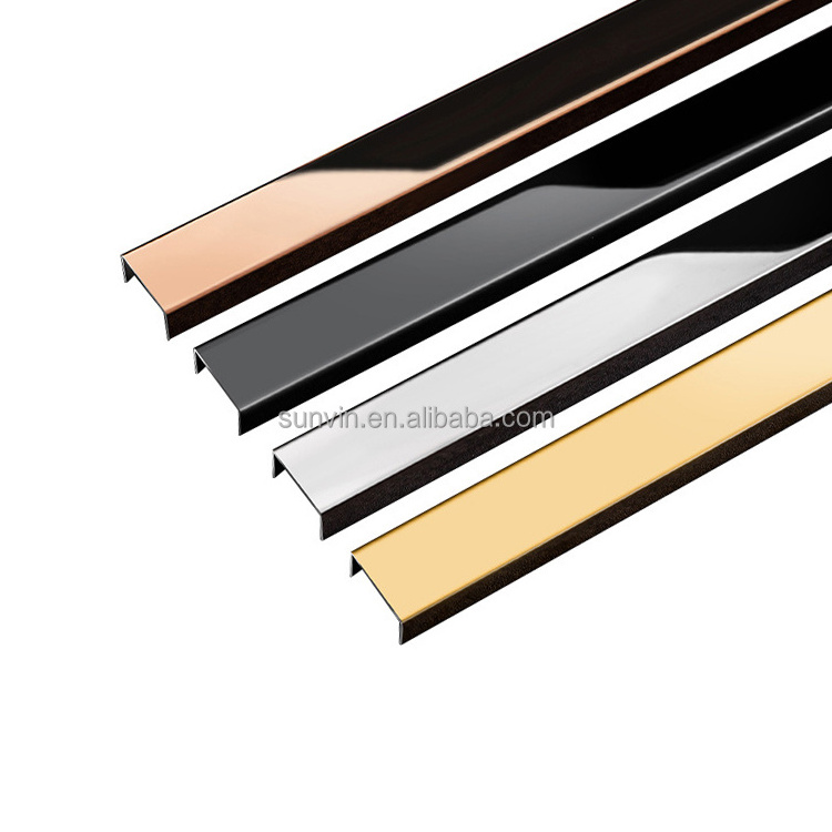 Stainless Steel Trim Corners Edge Protection Trim Metal Stainless Steel Tile Strip For Ceiling Decoration