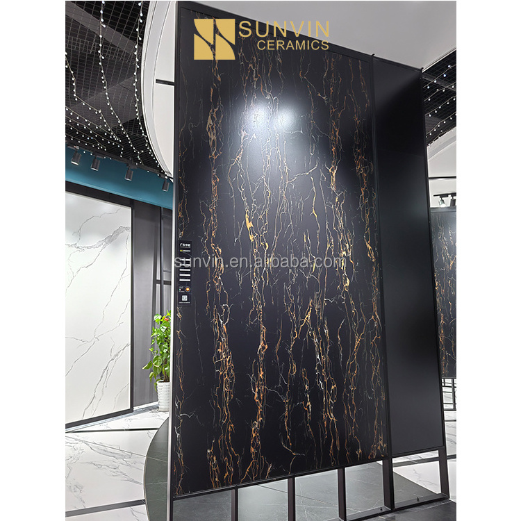 Luxury Black Marble Tiles Floors1600x3200 Slateblue Large Format Porcelain Tumbled Matt Non Slip Marble Floor Tiles