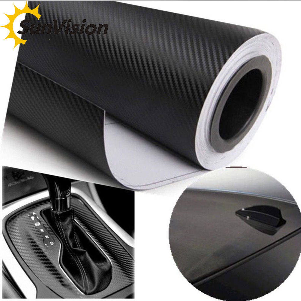 Self adhesive air release auto wrap 3D carbon fiber car wrap vinyl film with black color