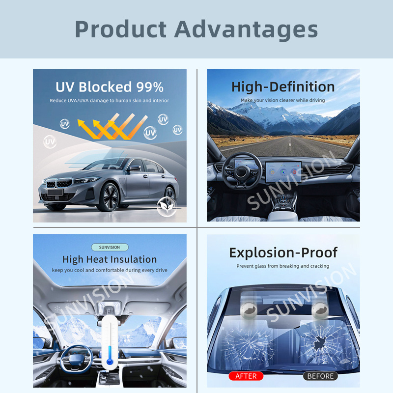 Sun guard car nano ceramic film tint UV400 film top quality PET IR rejection solar glass window film with 100% UV ray block