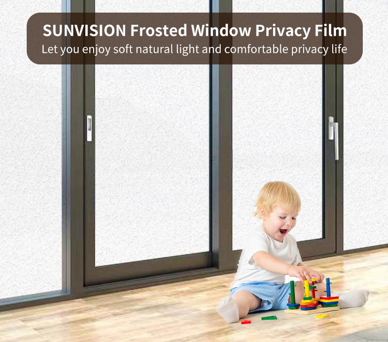 Frosted Glass Window Film Heat Blocking Window Film for Home Non Adhesive Static Cling Removable Frosting Bathroom Door Window