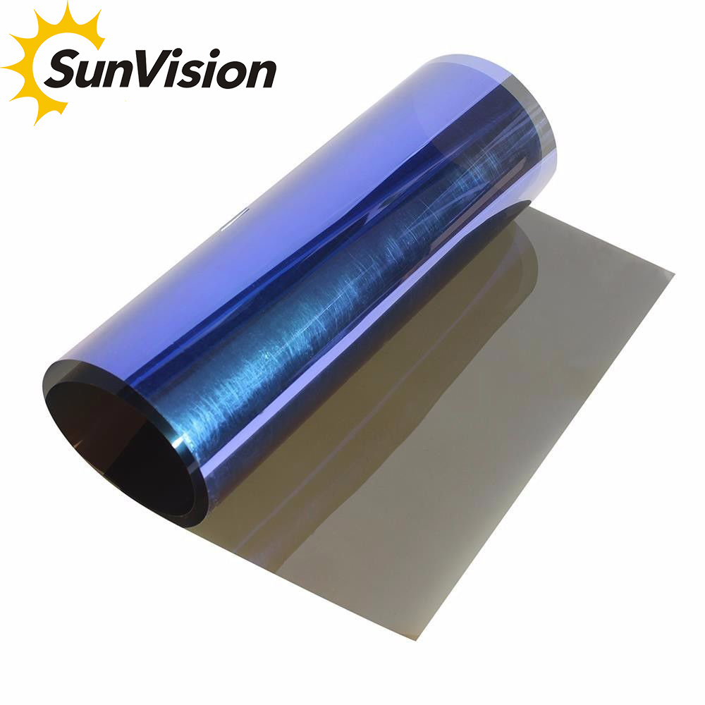 Removable imported material colorful chameleon film VLT70% car front window anti glare tint film sun anti film for glass protect