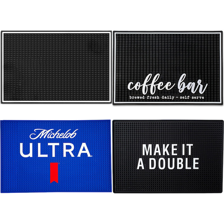 Factory Promotion Custom Silicone Bar Mat Personalized Branded Wine and Beer Drip Spill Runner Nightclub Bar Accessory