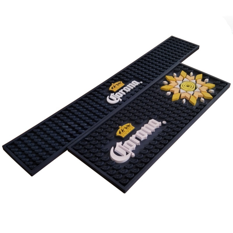 Factory Promotion Custom Silicone Bar Mat Personalized Branded Wine and Beer Drip Spill Runner Nightclub Bar Accessory