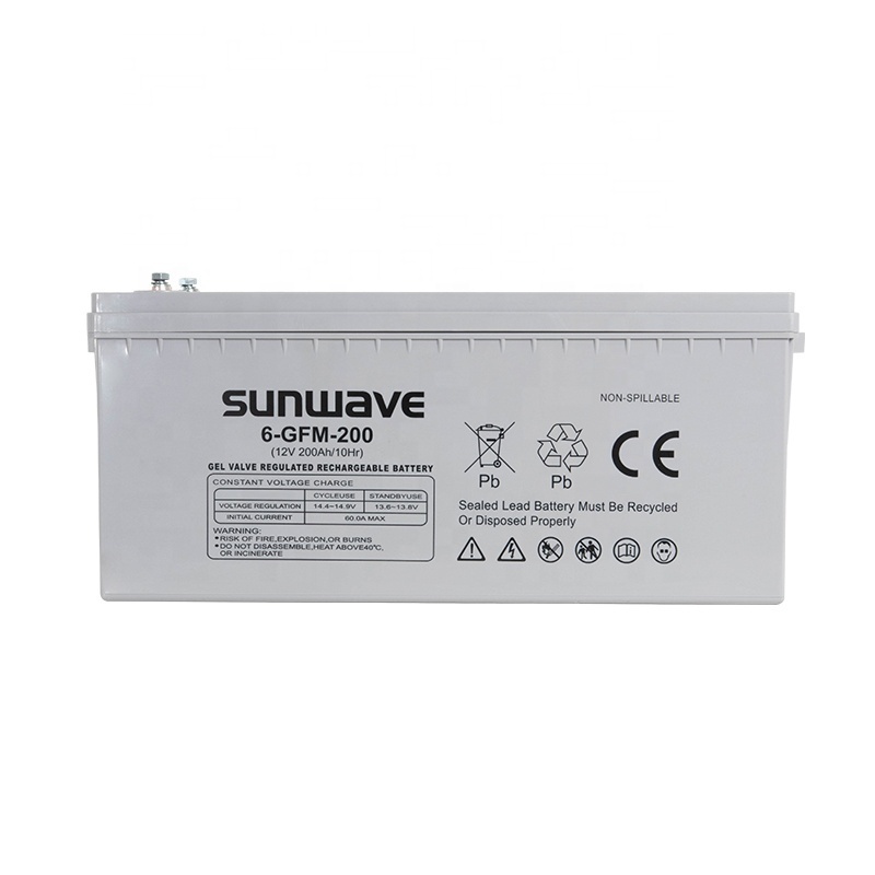 Sunwave Solar Energy Storage GEL Battery 12V 100Ah 120Ah 150Ah 200Ah 250Ah Deep Cycle AGM Sealed Lead Acid Batteries