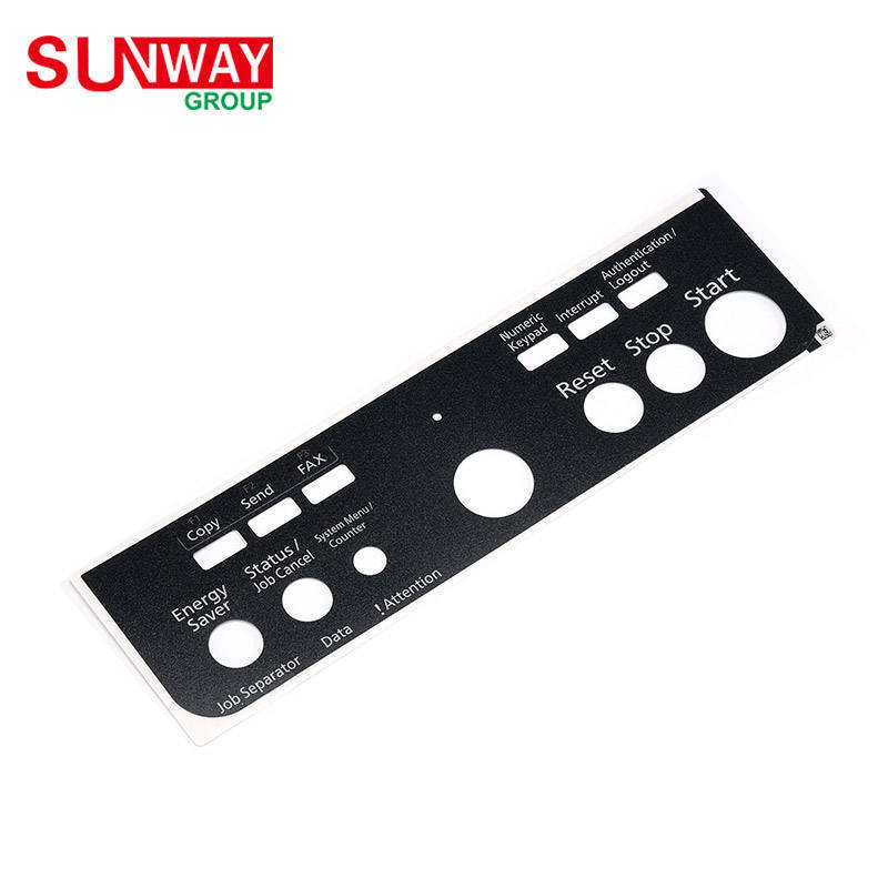 Black Polycarbonate Nameplate Sticker Custom Acrylic Label Electrical Overlay Sticker with Printing