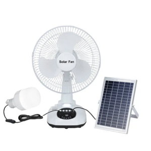 DC Operation Metal Grill 12 Inches 3 Blades Rechargeable Home Solar Fans Rechargeable Electric Fan