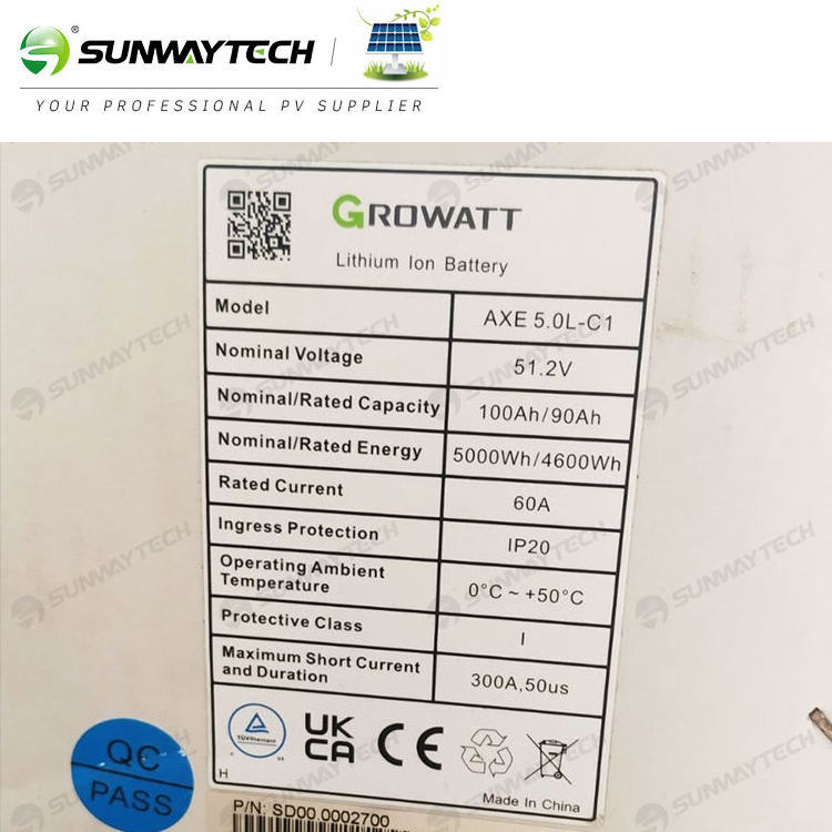 Growatt AXE 5.0L  Lifepo4  51.2v 10Kwh 20Kwh 30Kwh 50 KWh Lithium Battery For Household Storage System