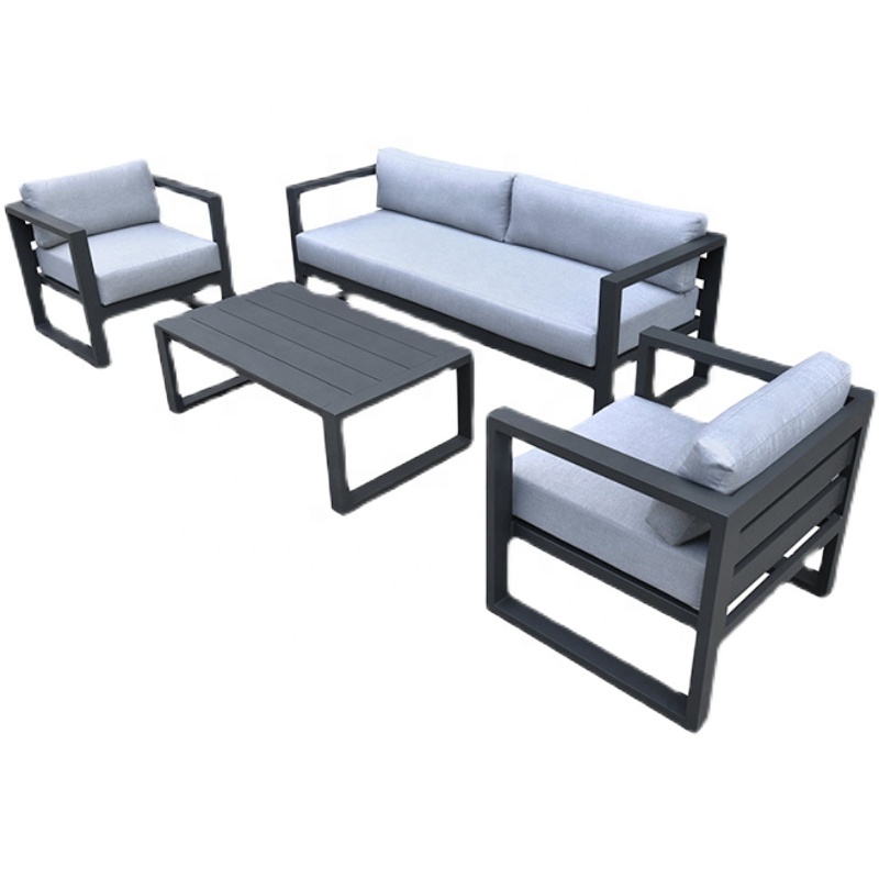 Factory Direct 4PCS Table And Chair Set  Outdoor Furniture Outdoor Garden  Aluminum Patio Garden Sofa Set