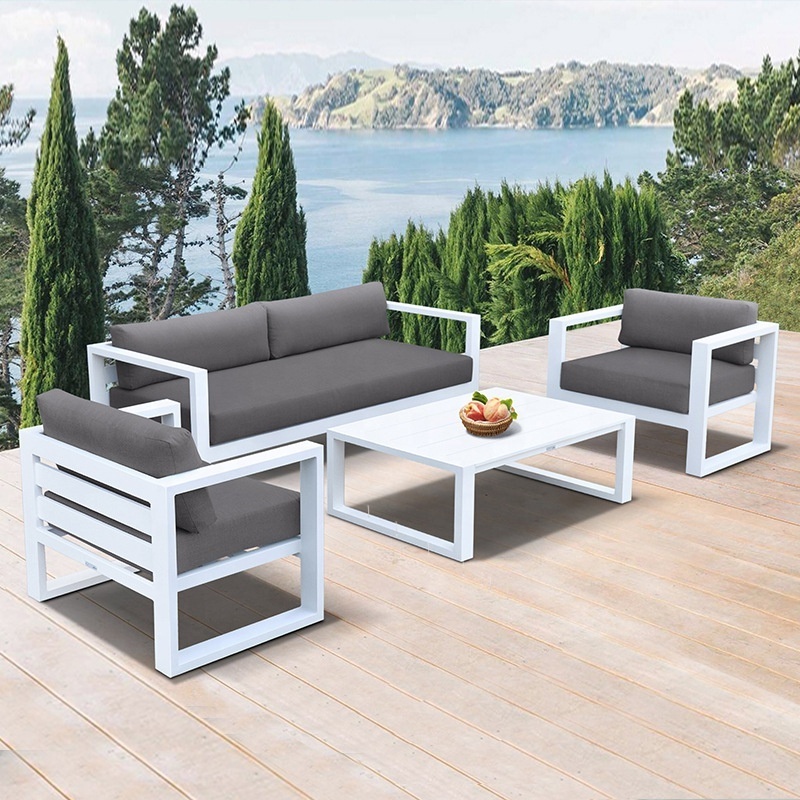 Factory Direct 4PCS Table And Chair Set  Outdoor Furniture Outdoor Garden  Aluminum Patio Garden Sofa Set