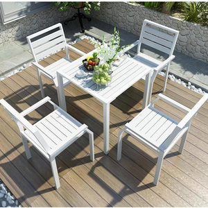 Modern luxury foldable outdoor aluminum dining outdoor stackable  dining set  outdoor metal chairs and table set with fire pit