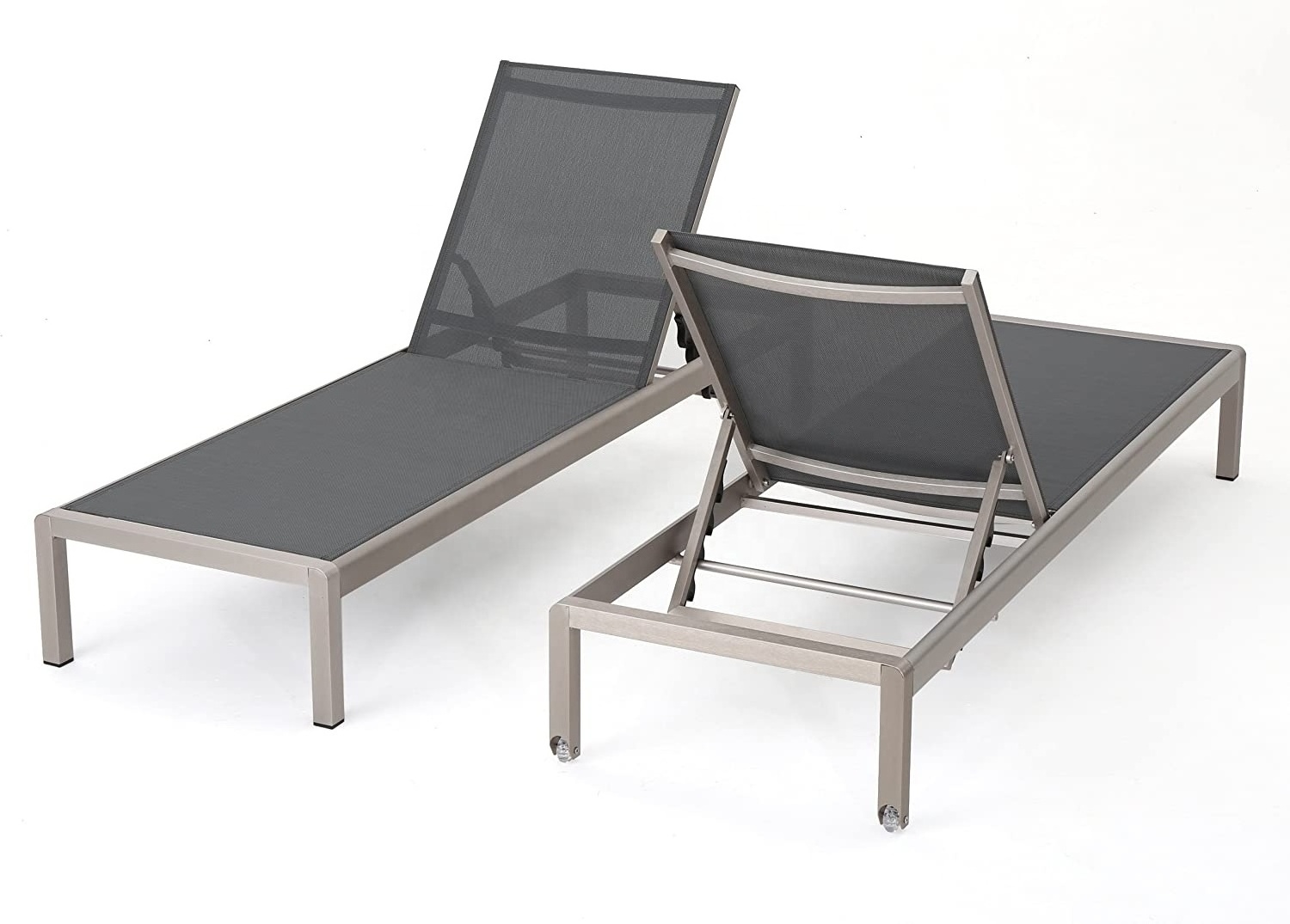 Outdoor Beach Chaise Lounge Aluminum Sunbed Outdoor Folding Chaise Sun Lounge Chair With Wheels