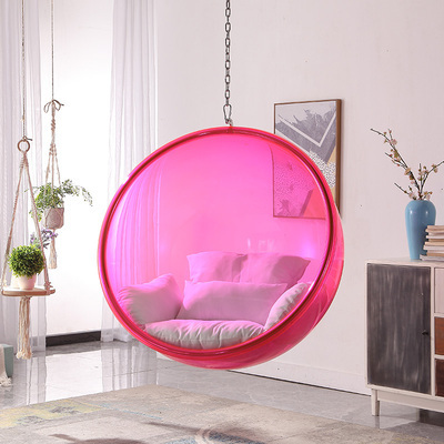 Modern Hanging Swing Chair Round Clear Revolving Bubble Acrylic Chair Acrylic Hanging Chair For Living Room Balcony Hotel