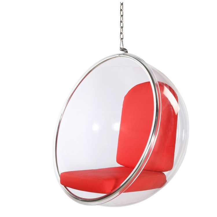 Modern Hanging Swing Chair Round Clear Revolving Bubble Acrylic Chair Acrylic Hanging Chair For Living Room Balcony Hotel