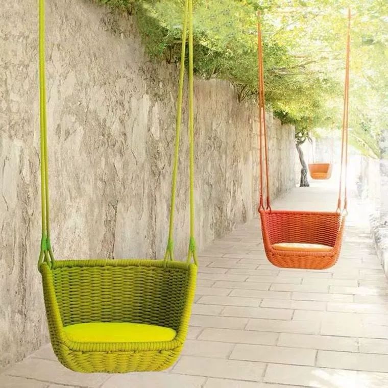 Two  Seater and aluminium frame garden rattan swing hanging sofa