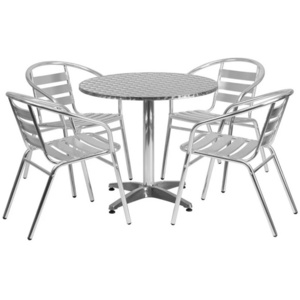 Outdoor Patio Balcony Garden Furniture Outdoor Aluminum Stacking Chair Table Sets