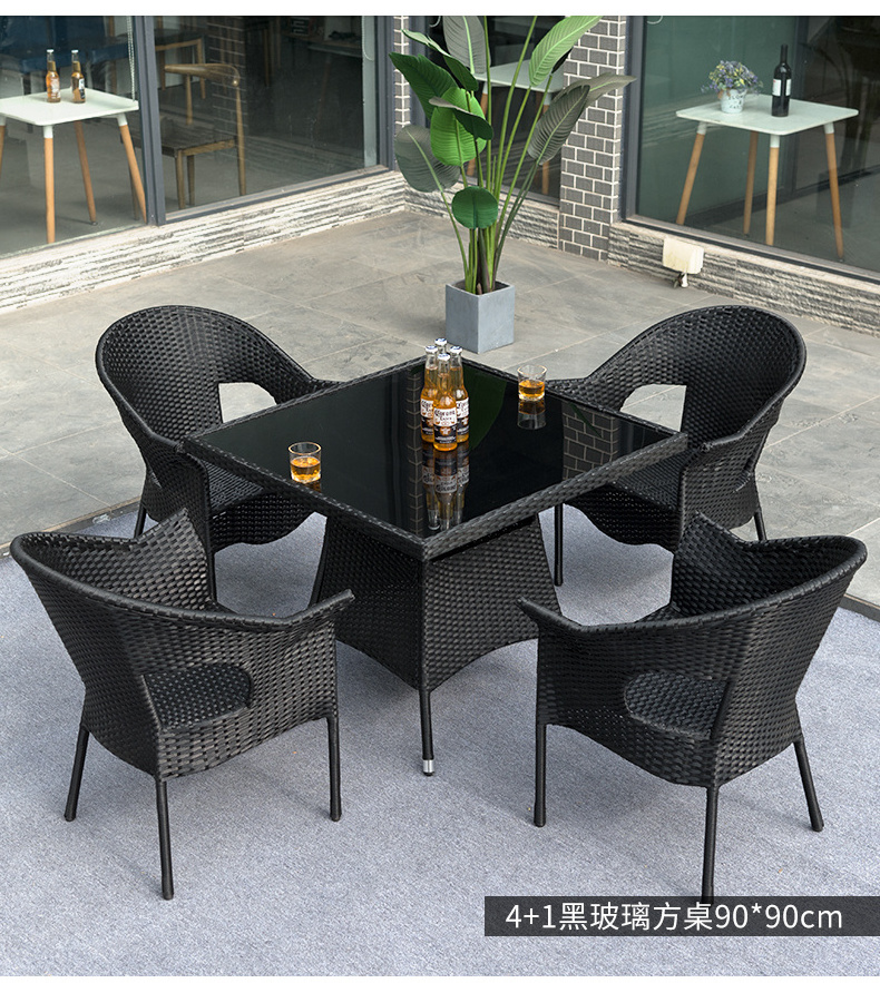 Outdoor Black Wicker Armchair Outdoor Dining Set Garden Furniture Outdoor Furniture Chairs And Table