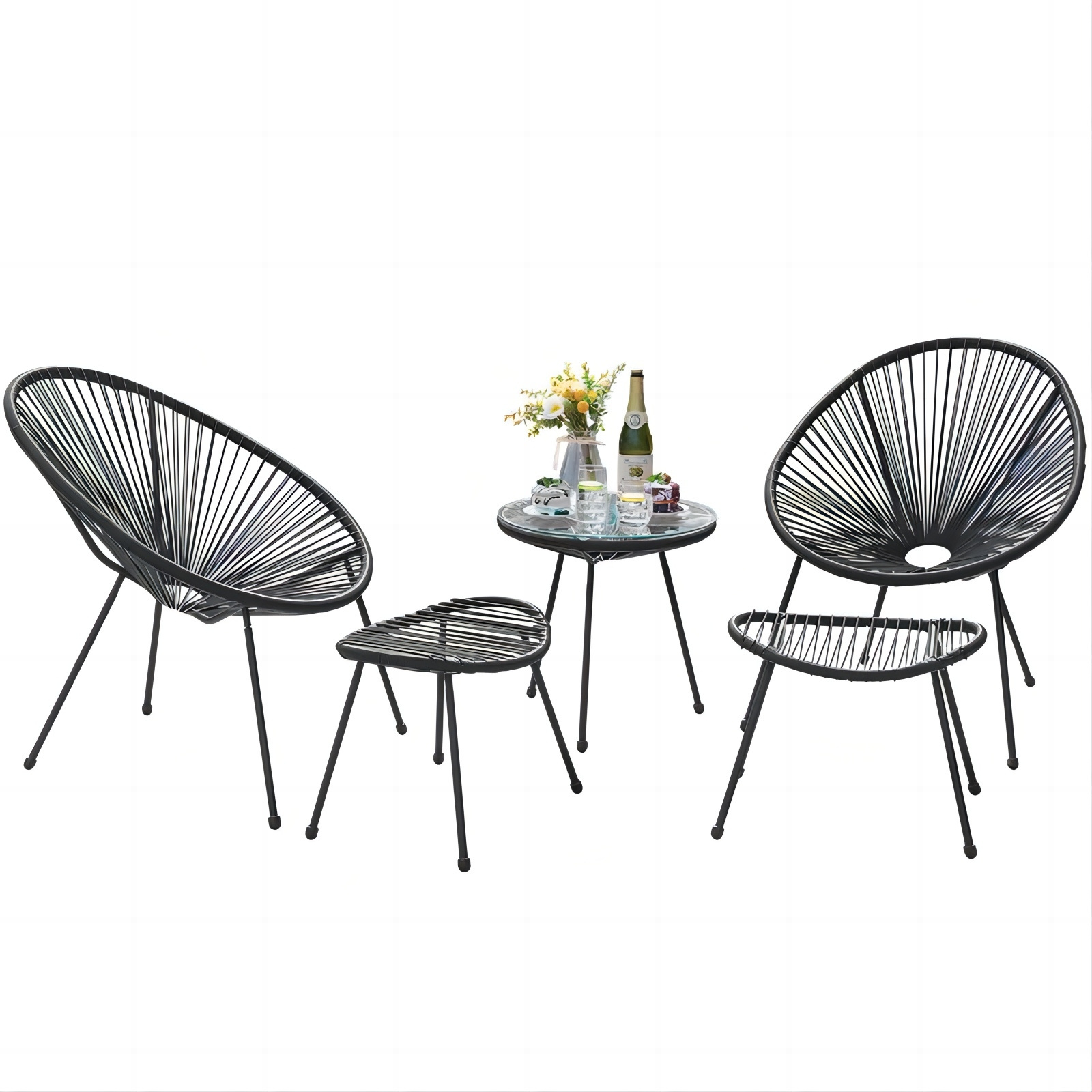 Outdoor  Furniture Patio Sets Bistro Set Balcony Garden Egg Chair Rattan Wicker Chair And Table Set