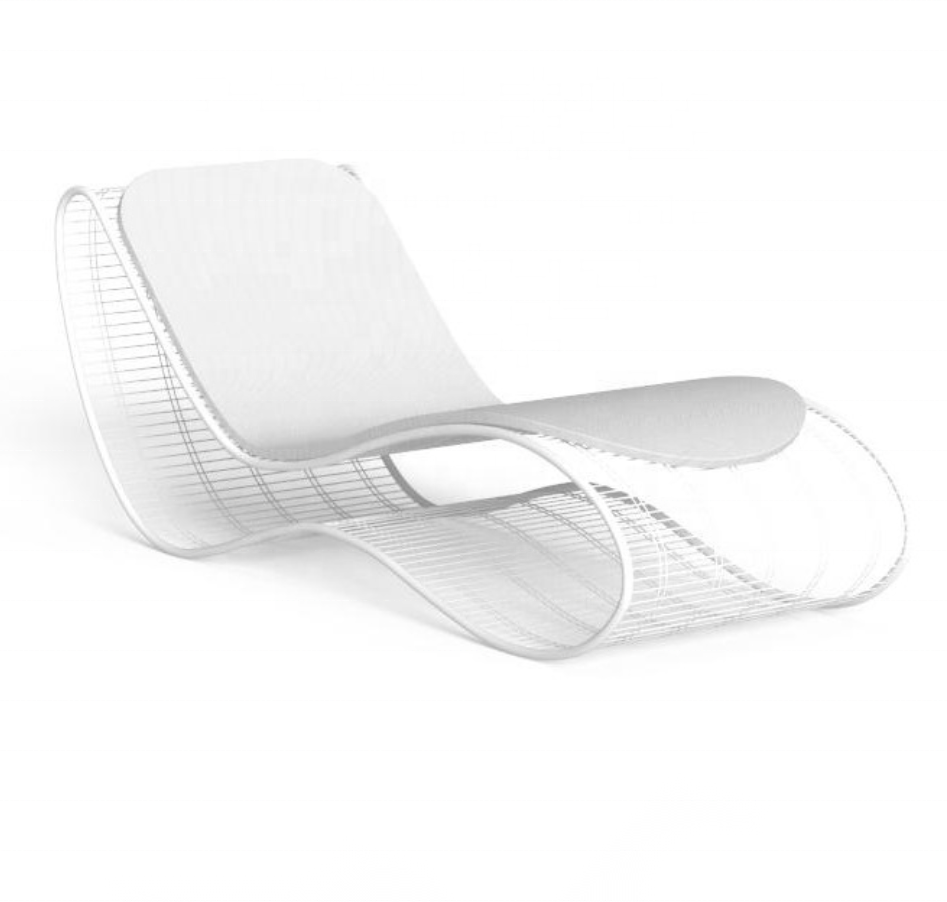 S shaped Outdoor Beach Garden Aluminum Sun Lounger Chair Outdoor Stainless Steel Sunbed Relaxing Lounge Chair Sunbed