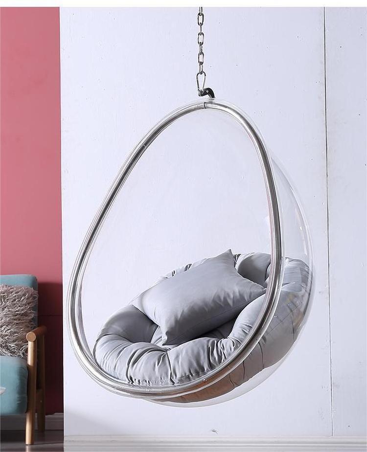 Stainless Steel Bubble Chair Space Chair Glass Swing Rocking Chair Outdoor Balcony Acrylic Hanging Basket