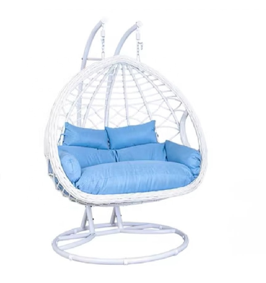 Wholesale Outdoor Garden Furniture Hanging Chairs Swing Standing Double Hanging Wicker Egg Swing Chair