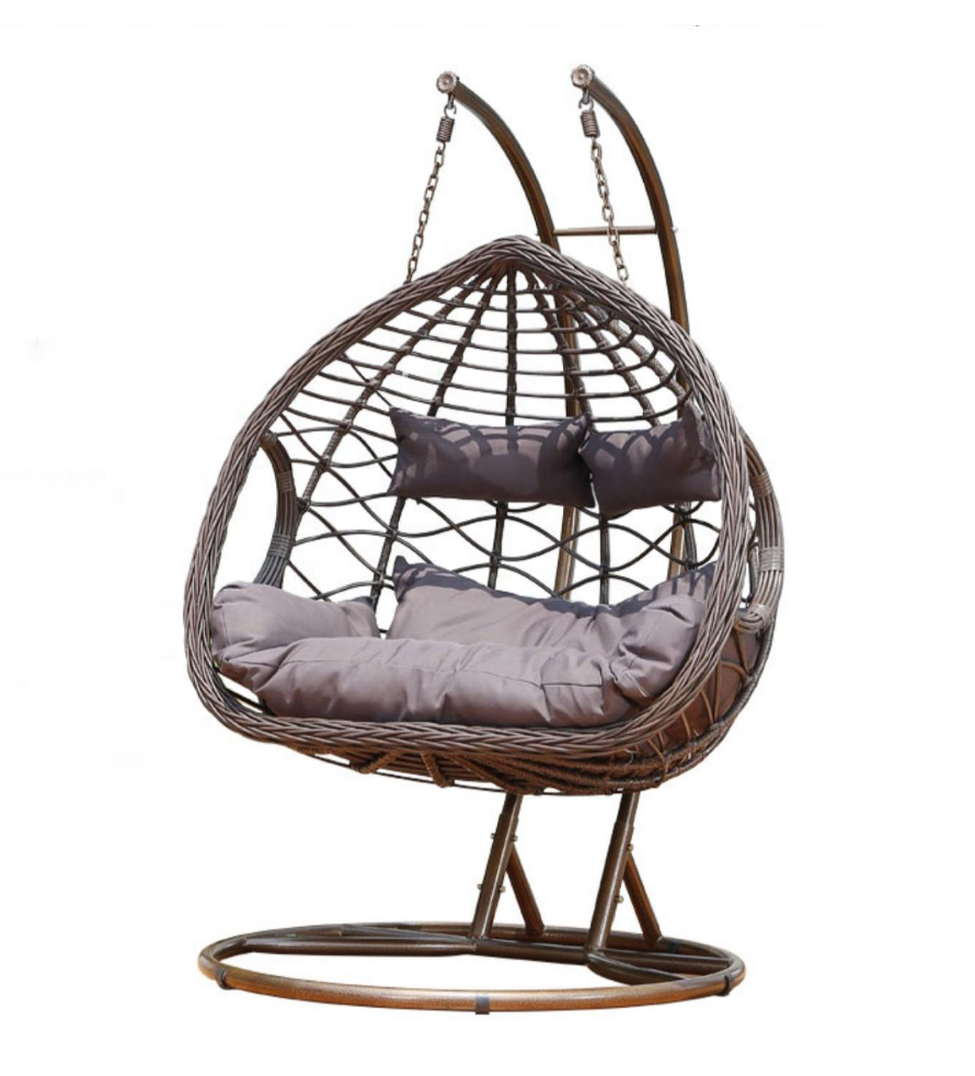 Wholesale Outdoor Garden Furniture Hanging Chairs Swing Standing Double Hanging Wicker Egg Swing Chair