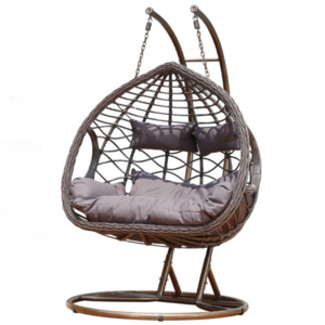 Wholesale Outdoor Garden Furniture Hanging Chairs Swing Standing Double Hanging Wicker Egg Swing Chair