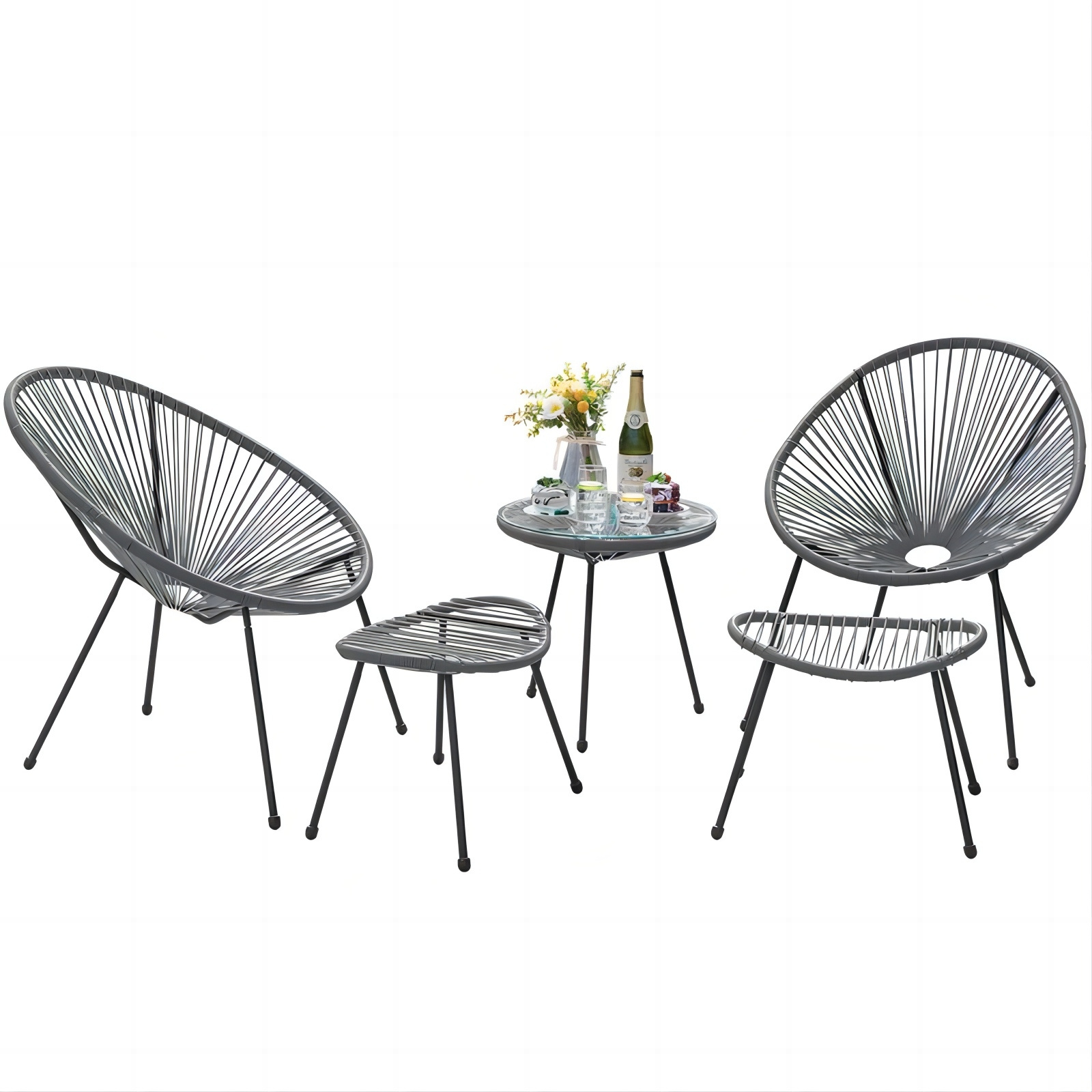 Outdoor  Furniture Patio Sets Bistro Set Balcony Garden Egg Chair Rattan Wicker Chair And Table Set