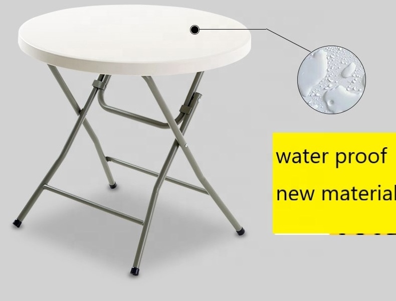 portable outdoor furniture 80cm white round plastic foldable banquet catering bbq camping picnic folding table