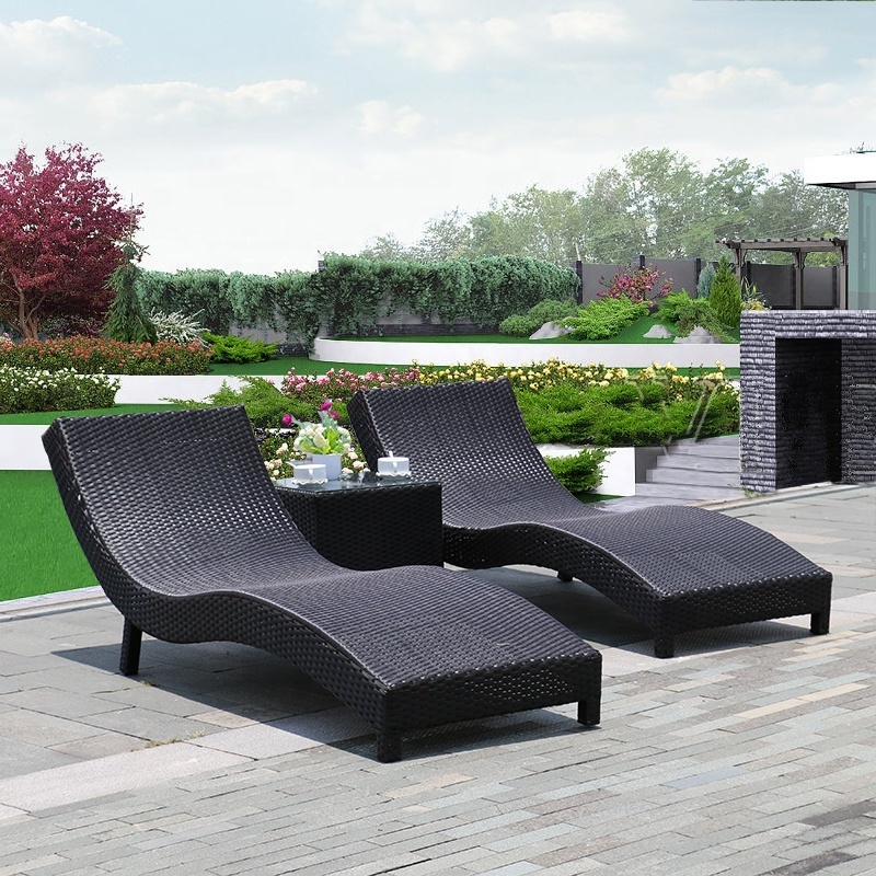 Modern design rattan sun lounger chaise furniture swimming pool outdoor lounge chairs Uland Modern Hotel Wholesale outdoor patio