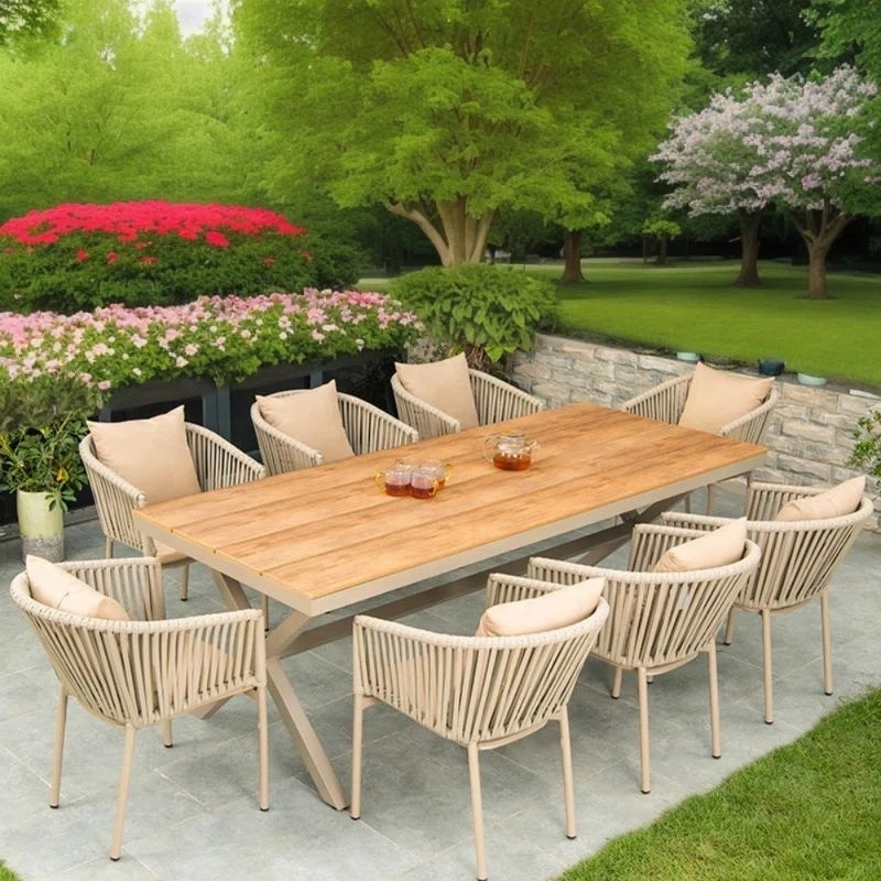 Modular Wicker Couch 7 Piece Garden Backyard Outdoor Patio Furniture Dining Set