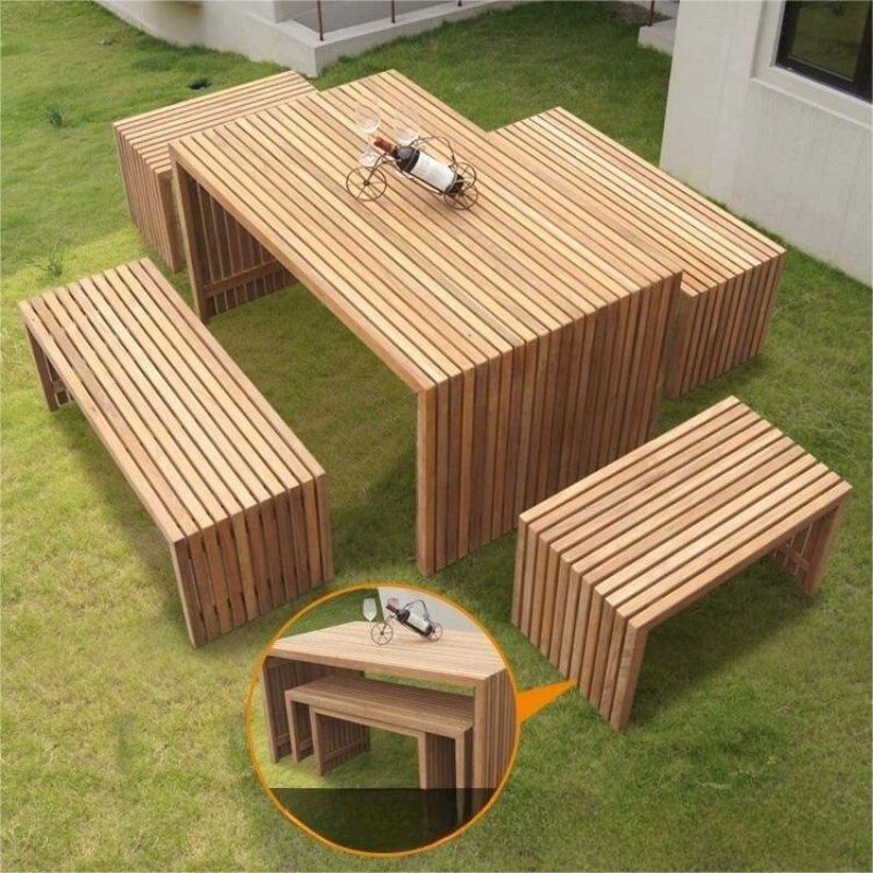 Hot sale teak wood benches Outdoor Furniture Luxury Lounge garden park bench chair