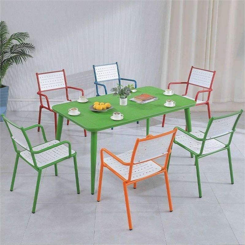 Slats Chair Outdoor Furniture Set Chairs Tables Metal Patio Chair Patent Aluminum Aluminium Alloy Bistro Aluminum Patio Bench