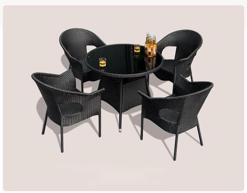 Outdoor Black Wicker Armchair Outdoor Dining Set Garden Furniture Outdoor Furniture Chairs And Table