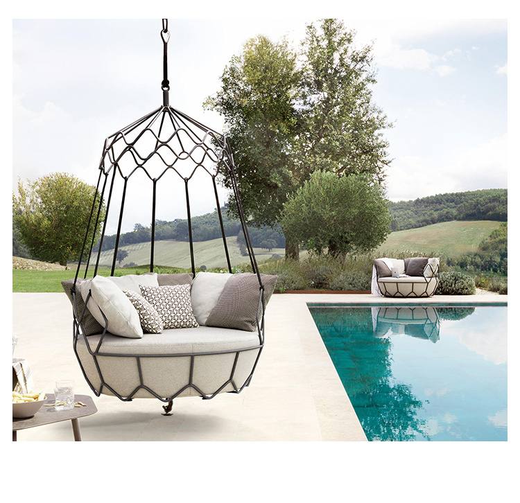 Outdoor Furniture Garden Patio Swings Leisure Metal Hanging Swing Chair Balcony Poolside Aluminum Swing Chair