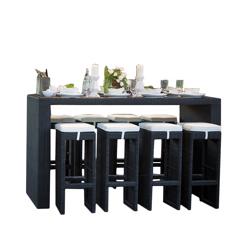 High Quality Rattan  Outdoor bar stools Outdoor Furniture Garden Sets Table And Chair Set