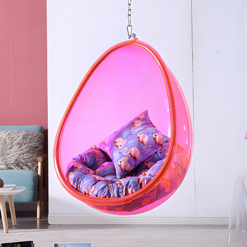 Stainless Steel Bubble Chair Space Chair Glass Swing Rocking Chair Outdoor Balcony Acrylic Hanging Basket