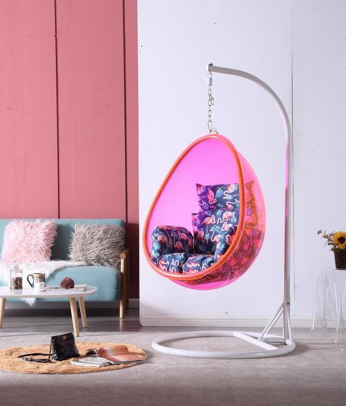 Egg Shaped Hanging  Swing Chair Transparent Acrylic Chair Home Living Room Garden Leisure Lounge Chair