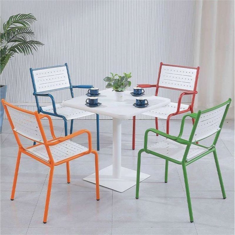 Slats Chair Outdoor Furniture Set Chairs Tables Metal Patio Chair Patent Aluminum Aluminium Alloy Bistro Aluminum Patio Bench